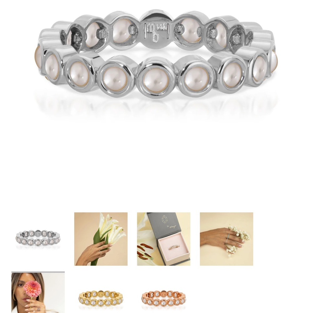 Maya Brenner gold and pearl eternity ring